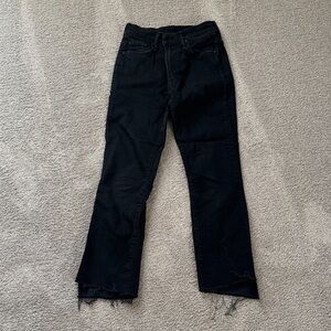 MOTHER denim insider crop fray